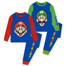 Super Mario Boys Pyjamas , 2 Pack Kids Pjs , Gaming Boys' Pyjama Sets , Mario Pyjamas - Blue - View 1