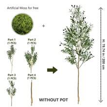 1pc 65-200cm Large Artificial Olive Plant Tree Branches Fake Green Faux Plant Plastic Leaves Ornamental Indoor Outdoor Artificial Plant For Home Garden Hotel Office Party Room Decor