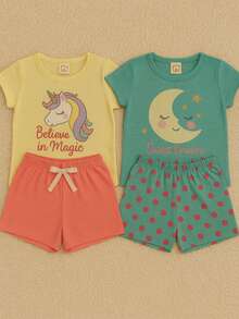 6 Piece Children's Clothing Kit - 3 Blouses + 3 Shorts XX - 彩色 - 查看 7