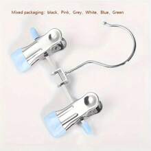 Juego de 10 piezas de perchas multiusos de acero inoxidable con sujetadores ajustables - Rejilla metálica texturizada antideslizante para secar pantalones y zapatos con gancho portátil, percha de acero inoxidable versátil adecuada para vaqueros, faldas, etc. - Superficie con recubrimiento en polvo, apta para habitaciones de niños, habitaciones de bebés, almacenamiento y baño
