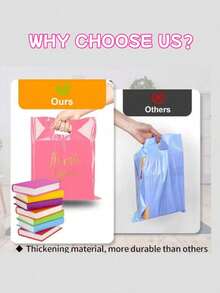50/100PcsBlack White Pink Thank You Gift Bag Birthday Party Wedding Portable Gift Packaging Plastic Bags With Handle For Party, Birthday, Wedding, - Multicolor - View 8