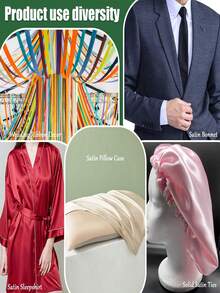 1pc White Satin Fabric Sold By The Meter, Silky Satin Fabric 150cm, Satin Fabric For Wedding Decoration, DIY Crafts, Tablecloth, Napkin, Bridal Dress, Sewing - White - View 6