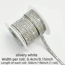 5m Self-Adhesive Rhinestone Tassel Trim - 2 Rows, Solid Color, Suitable For Car Decor, Parties, Birthdays, Weddings, Clothing, Shoes, Hats, Crafts - Thematic Stickers, Best For Christmas