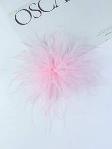 20cm Handmade Feather Flower Brooch, Colorful Accessory For Women's Hats, Clothing, Wedding, Party - Feather Flower - View 23