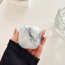 Galaxy Buds Marble-TPU Case For Buds 2/Pro/Pro 2/Live/FE, Scratch-Resistant & Anti-Slip Texture, Sleek & Stylish Design With Detachable Carabiner