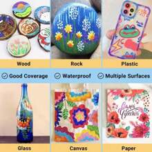 80 Colori Pennarelli Per Acrilici, Adatti Per Pittura E Creazioni Di Arte Fai Da Te, Impermeabili, Lavabili, Utilizzabili Su Tessuti, Vetro, Ceramica, Plastica E La Maggior Parte Delle Superfici, Stile Casuale