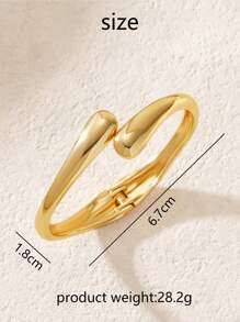 1pc/Set Elegant Gold Tone Wavy Bangle, Versatile Fashion Jewelry Set Suitable For Street, Travel, Party, Graduation Gift