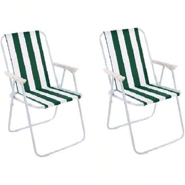Pack de 2 Sillas de Playa Plegables con Reposabrazos, Silla Portátil para Camping, Jardín, Exterior y Ocio, Ligera y Resistente, Estructura de Acero, Tela Cómoda, Fácil de Transportar y Almacenar, Diseño Compacto y Plegable, Disponible en Colores Vibrantes, 74x52x38 cm