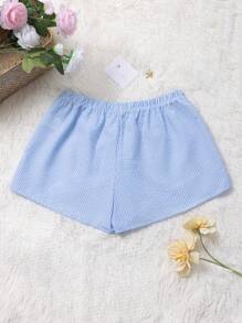 Sunny Girly Autumn Women's Back To School Stripe Print Tether Minimalist Everyday Shorts