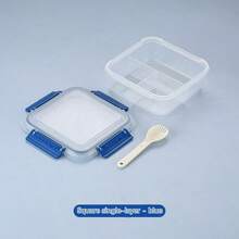 1 pezzo Bento box trasparente e portatile multi-strato, contenitore per spuntino per picnic senza bisfenolo A, Bento box per studenti e lavoratori d'ufficio