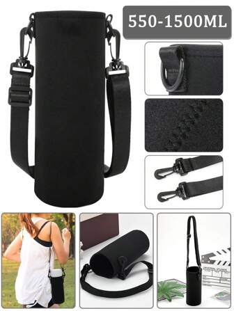 1pc 550-1500ML Sports Water Bottle Case Insulated Bag Crossbody Cup Protector Sleeve With Strap Adjustable Carrier For Mug Bottle Holder