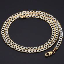 Collar de cadena cubana acanalada dorada de 4mm y 24" de largo, joyería y accesorio de verano para mujer - 24 pulgadas - Ver 3