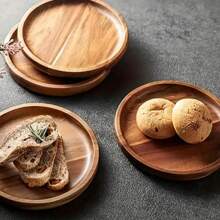 Versatile Round Wooden Tray, Made Of Rosewood, Suitable For Kitchen, Dining Room, Dining Table Tray, For Coffee, Tea, Cake, Cheese, Bread, Home And Kitchen Decor, Ideal Gift For Christmas, Halloween, Valentine's Day, Thanksgiving