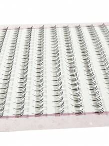 240pcs Transparent Stem Volume Fan Lash Extensions For Beginners, Natural Slouchy Single Cluster A-Type Segmented Single Cluster Small Flare Down Lash