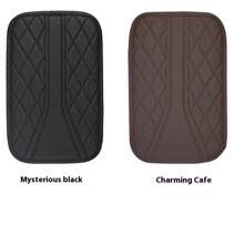 1pc Armrest Box Heightening Pad With Dual Side Storage Pockets / No Pocket Two Styles, PU Leather Automotive Armrest Console Pad, Car Interior Decor Accessories