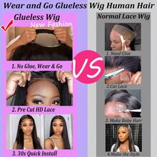 Water Wave 13x6 HD Transparent Lace Front Wigs Human Hair 200 Density Wet And Wavy Human Hair Wigs For Women Curly Lace Front Wig Human Hair Pre Plucked With Baby Hair Natural Color (30 Inch) - Natural Black - View 9