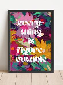 1pc, Canvas Hanging, Framed, Wall Arts, Posters, Modern, Text Posters, Quotes, Everything Is Imaginable Art Prints, Girly Wall Paintings, Fashion Wall Paintings, Abstract Floral Wall Paintings, Funky Girl Art, Inspirational Quote Art, Home Decor, Room Decor, Bathroom, Dorm, Dining Room, Kitchen, Living Room Decor Posters