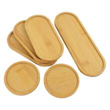 Multi Bamboo Tray Wood Saucer Flower Pot Tray Cup Pad Coaster Plate For Kitchen Decorative Plate Creative Coaster Coffee Cup Mat