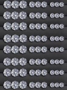 160pcs/40pcs Fashion Rhinestone Earrings, Suitable For Men And Women Parties And Daily Wear - MH2345 - View 1