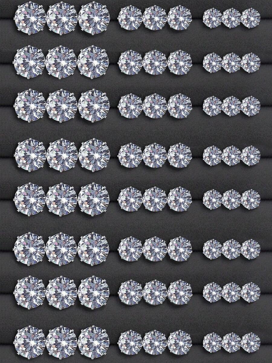 160pcs/40pcs Fashion Rhinestone Earrings, Suitable For Men And Women Parties And Daily Wear - MH2345 - View 1