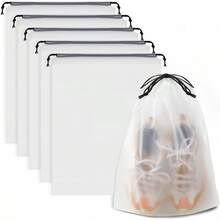 30/20/10个抽绳收纳袋，旅行鞋塑料包装袋，防水化妆品洗脸巾袋 - 大號32x48cm - 查看 3