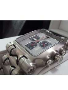 Men's Tank Minute Date And Time Square Stainless Steel Water Resistant Watch - Blue - View 2