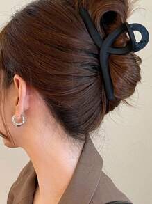 3pcs/1pc Women Fashion Simple Matte Plastic Hair Claw Clips, Brown Black, Large Size, Elegant And Versatile Design, Suitable For Daily Hairstyle, Washing Face And Makeup Y2k,Hair Accessories,Hair Jaw Clip,Hair Clutch