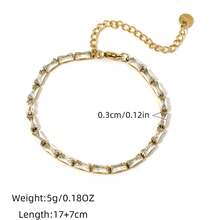 Frminee 1 件女士时尚多彩的 18k 镀金方晶锆石网球手链，设计独特，甜美、清新、可调节，是女性日常佩戴的多功能配饰 - 彩色 - 查看 12