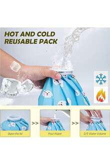 1/4pcs Bolsa de Gelo Reutilizável, Uso Duplo Quente e Frio, Bolsa de Água Quente com Padrão Bonito. Pode ser usada como compressa fria para aliviar a fadiga ocular, portátil e compacta para fácil armazenamento. - Multicolorido - Ver 11