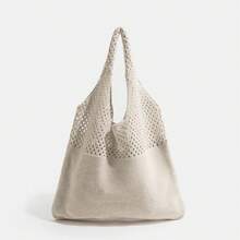 1 buc. Geantă de plajă croșetată, personalizată, brodată, în stil boho, la modă - Geantă de umăr tricotată în culoare solidă, mai multe culori disponibile, cu design de plasă, geantă croșetată, geantă de umăr cu capacitate mare, portofel de plajă, geantă de vară împletită cu goluri pentru femei, geantă de umăr, geantă împletită, geantă tote de capacitate mare pentru vară, geantă împletită tricotată multicoloră, geantă tricotată vintage simplă cu goluri, cumpărături pentru geantă din fire, ideală pentru vacanța de vară și utilizarea zilnică, esențială pentru călătorii, perfectă pentru decorarea ținutei și fotografie, universală, capacitate mare, versatilă, multifuncțională, colorată, drăguță, adorabilă, contractată, amuzantă, kawaii, y2k, minimalistă, navetă, business casual, de bază, personalizată, unică, personalizată, cadouri ideale pentru el, cadouri ideale pentru ea, familia, prietenii, prietena, pentru aniversări, pentru zile de naștere, pentru sărbători/vacanțe, pentru activități - Multicolor - Vizualizare 14