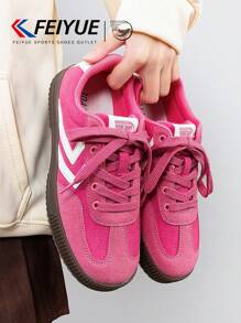 FEIYUE. 1 Pair Women's Casual Lace-Up Canvas Sneakers Lightweight, Comfortable, Versatile, Non-Slip, Suitable For Outdoor And Daily Wear