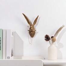 Animal Heads Wall Decor, Faux Deer Head Mount, Animal Sculptures Wall Decor, Resin Animal Head Wall Hanging Decoration For Living Room Bedroom Kitchen Gift,Deer - Gold Animal Ornaments - View 6