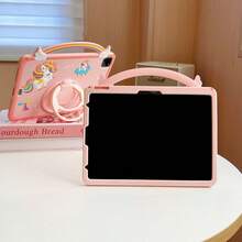 1 pièce Étui Licorne mignon rotatif à 360°, convient pour les étuis iPad, les housses de tablette iPad 7/8/9, les étuis en silicone pour iPad Air 5/4/3 2022 nouvelle génération 10.2, l'iPad Pro 11 2025 et le nouvel iPad Air - Rose bonbon - Voir 4