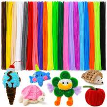 201pcs Pipe Cleaner Craft Set, Includes 200pcs Pipe Cleaners And 1pc Glue Stick, Bulk Pipe Cleaners Craft Supplies For DIY Art & Creative Crafts Decoration - 彩色 - 查看 3
