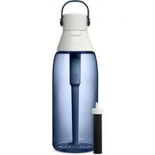 Botella de agua filtrada aislada con popote, reutilizable, plástico última intervensión de BPA, cielo nocturno, 36 onzas - Azul - Ver 1
