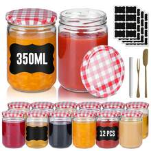 Froadp Jars, Preserving Jars, Jam Jars With Lids - With Labels And Pen - Airtight, Preserving Jars - Red - View 3