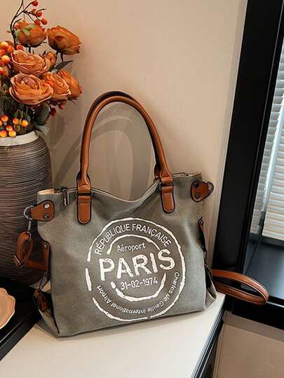 大容量休闲百搭手提包，时尚斜挎包，适合学生、办公室、户外通勤、单肩包