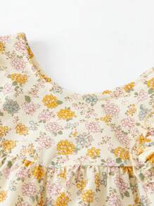 mini bala Vestido de algodón puro para niñas, dulce, transpirable y ligero con silueta evasé, nuevo para el verano 2025