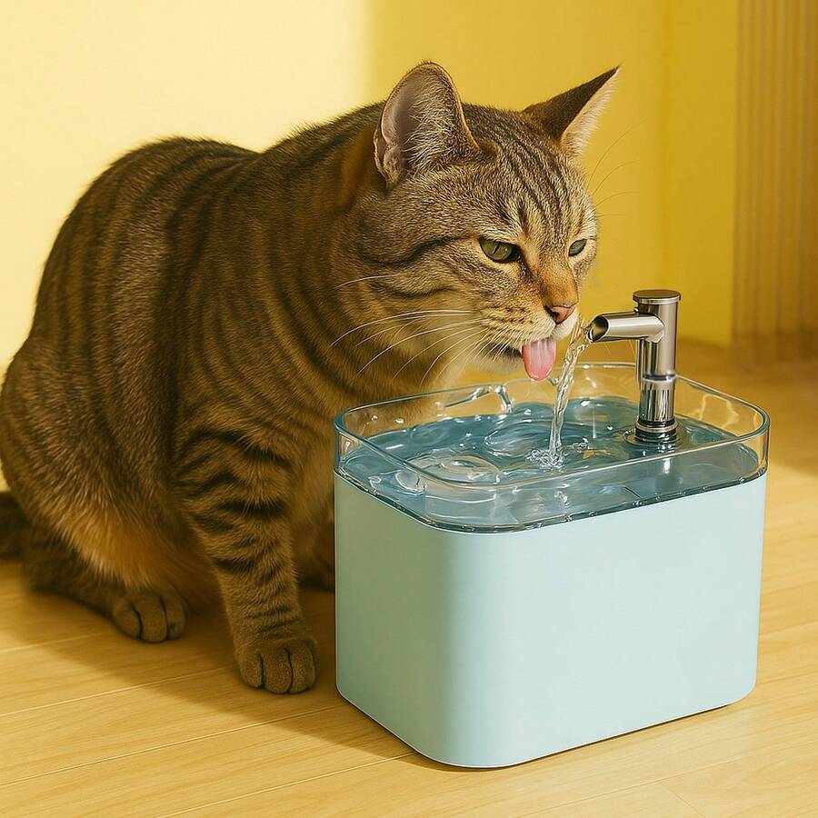 Fuente de agua automática para gatos de 1.5L, bebedero para mascotas - Multicolor - Ver 1