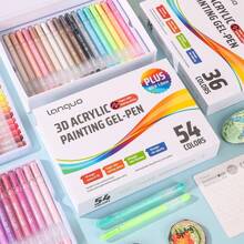 24/36/54/72 Color Highly Attractive Flash Special Effect Painting Pen Set, DIY Fluorescent Pen Color Painting Pen Set, Large Ink Volume, 1mm Ballpoint Pen Tip, Painting Graffiti Handbook Writing Stackable Color, Used For Painting Graffiti Outline Coloring Manual Decoration Greeting Card Writing, Suitable For Daily Gift Giving, Back To School Season