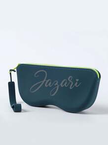 1pc Can Customize Silicone Glasses Case Personalized Customized Text, Soft Protection Glasses Bag Bag For Storage, Convenient Travel, Shock-Proof, Suitable For Glasses And Dust Silicone Zipper Glasses Bag Storage Bag Waterproof Bag Multi-Purpose