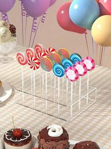 1pc/2pcs Acrylic Cake Pop Stands - Clear 15-Hole Lollipop Display Holders For Colorful Candy Pops, Cupcakes, And Desserts - Perfect For Parties And Events, Party Dessert Display, Vertical Pop Stand