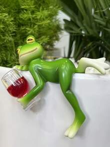 1pc Small Frog Pot Hanging Creative Resin Crafts, Pure Handmade Flower Pot Fish Tank Outdoor Balcony Gardening Ornaments, Flower Pot Edge Hanging Decorative Glass Fish Tank Pendant, Simulation Animal Resin Ornaments, Suitable For Flower POTS, Fish Tanks, Dining Tables, Bedrooms, Bathrooms - Multicolor - View 6