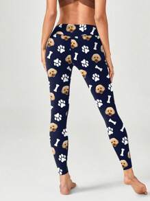 Customized Yoga Pants With Personalized Human, Pet Or Holiday Cartoon Prints, Interesting Designs For Men & Women