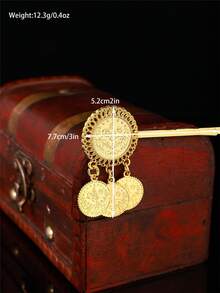 Zinc Alloy Coin Shaped Hair Clips For Women, Matching Coin Pendant Fashion Hair Accessories Suitable For Various Occasions As Gift