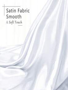 1pc White Satin Fabric Sold By The Meter, Silky Satin Fabric 150cm, Satin Fabric For Wedding Decoration, DIY Crafts, Tablecloth, Napkin, Bridal Dress, Sewing - White - View 4