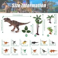 28pcs Realist Dinosaur Figures Cake Topper Set, Dinosaur Cake Decorations With Coconut Trees Green Leaves, Dinosaur Birthday Toppers Foy Party Supplies