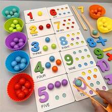 Colorful Wooden Rainbow Montessori Math Counting Toys, Color Sorting, Numbers Recognition And Stacking Puzzle For Toddlers Early Learning, STEM Preschool Educational Activities (Color Assorted) - Multicolor - View 2