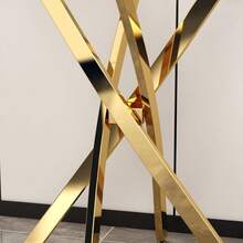 GOLDFAN Tempered Glass Console Table With Golden Chrome Legs Modern Narrow Console Table Sofa End Table For Hallway Foyer And Living Room 100cm - Gold1 - View 5