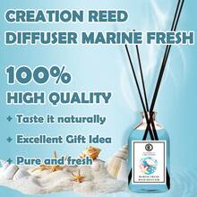 Creation Reed Diffuser 115ml, Natural Bamboo Sticks With Lavender Essential Oil, Long-Lasting Aromatherapy For Living Room, Bedroom & Bathroom Decor - Marine Fresh - 查看 2